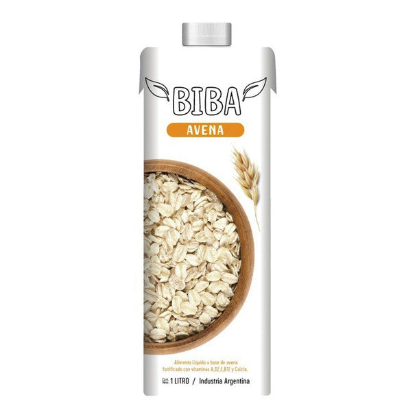 Biba Leche de Avena Oat Milk with Vitamins A, D2, E, B12 & Calcium - Gluten Free, 1 l / 33.8 fl oz tetrapack