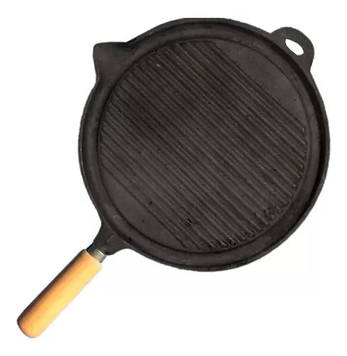 Bifera Fortem Round Cast Iron Frying Pan 29 cm / 11.4'' with Wooden Handle