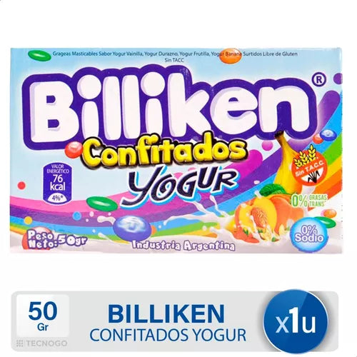 Billiken Confitados Yoghurt Hard Candy with Soft Interior, 50 g / 1.8 oz box (pack of 3)
