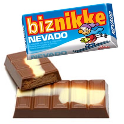 Biznikke Chocolate Nevado Mixed Milk Chocolate & White Chocolate Filled With Biscuit, 28 g / 0.98 oz (box of 15)