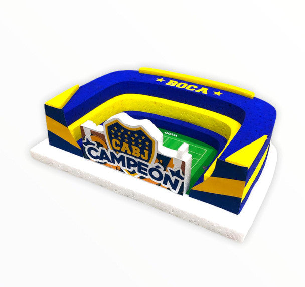 Boca Juniors Cake Topper La Bombonera 3D Football Field For Decorating Cakes Boca Juniors Argentinian Soccer Team, 20 cm x 14 cm
