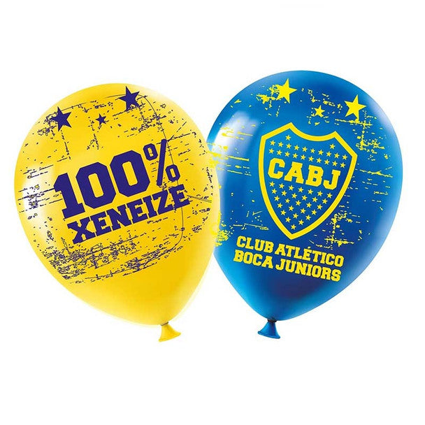 Balões Boca Juniors Globo Apto Helio Time de Futebol Decoração de Festa Tema Futebol - Adequado para Hélio (6 unidades) 