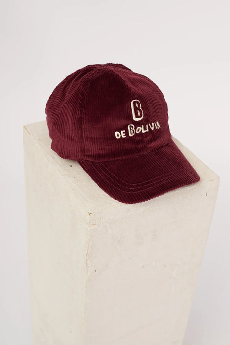 Bolivia Divina | Bordo Modern Design Cap | Central Embroidery | Stylish 'B' from Bolivia