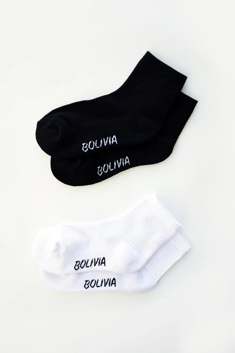 Bolivia Divina | Classic White and Black Socks Bundle - Simple Design Essentials