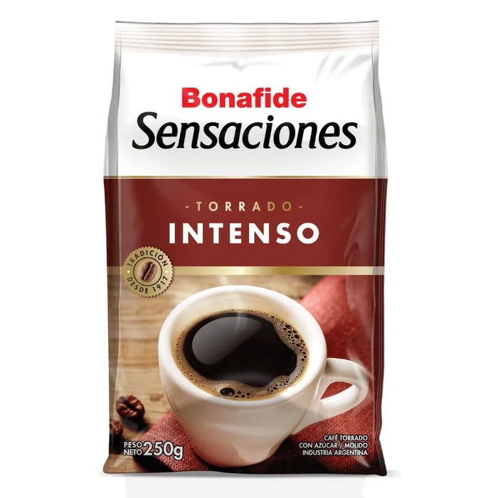 Bonafide Café Torrado Sensaciones Molido Intenso Intense Roasted Ground Coffee, 250 g / 0.55 lb