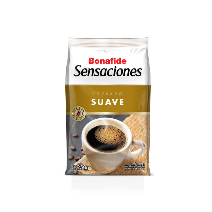 Bonafide Café Torrado Sensaciones Molido Suave Soft Roasted Ground Coffee, 250 g / 0.55 lb