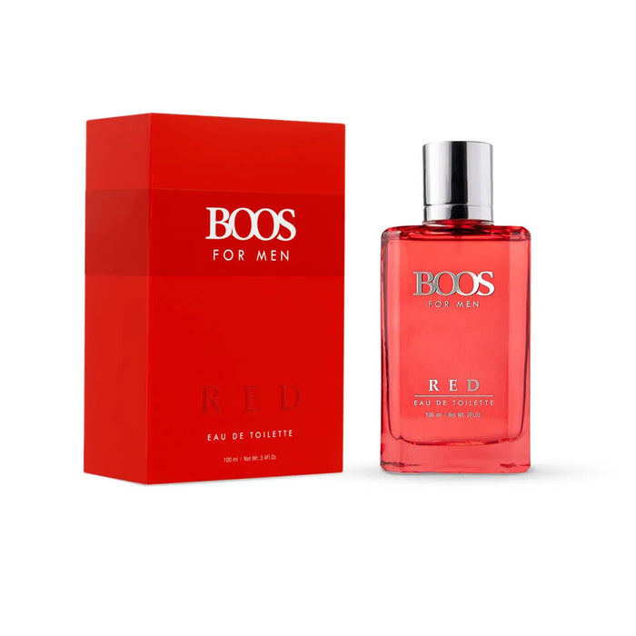 Boos Red EDT - 100 ml 3.4 fl.oz | Bold Men's Fragrance for All-Day Confidence