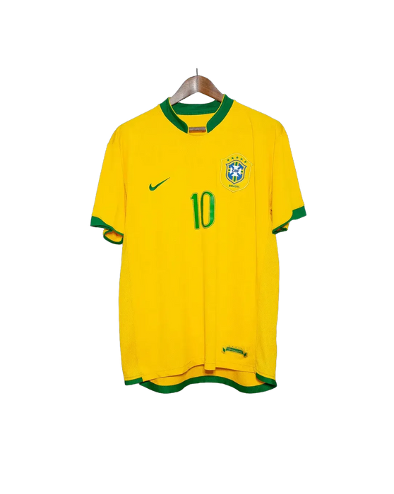 Brazil Home 2006 Shirt – Ronaldinho #10 Retro Jersey | Adapted Design Vintage Style