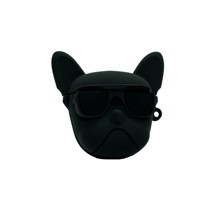 Bulldog Black Airpods Covers - Sleek Protective Earphone Cases
