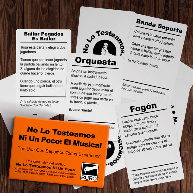 Buró | Racy Card Game 'No lo Testeamos ni un Poco : El Musical' +18 | For 2 or More Players