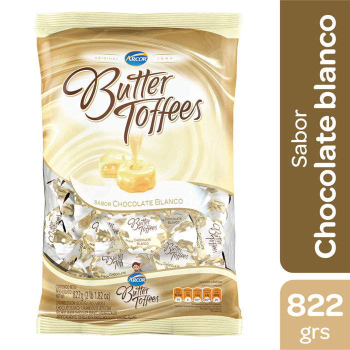 Butter Toffees Soft Buttery Caramel Candies Filled with White Chocolate Party Bag, 822 g / 1.8 lb bag