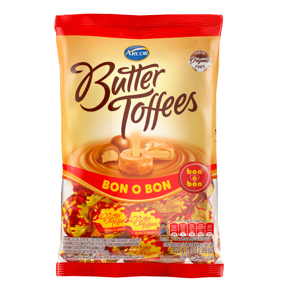 Butter Toffees Soft Buttery Caramel Candies with Bon o Bon Filling Party Bag, 822 g / 1.8 lb bag