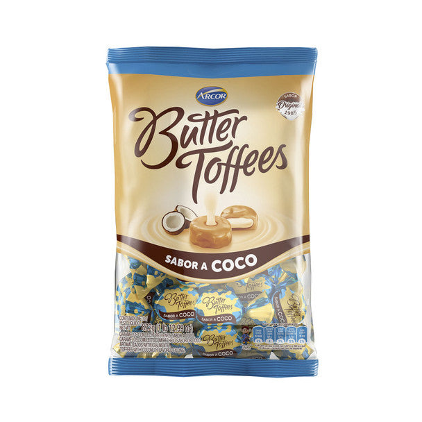 Butter Toffees Soft Buttery Caramel Candies with Coconut Filling Party Bag, 822 g / 1.8 lb bag