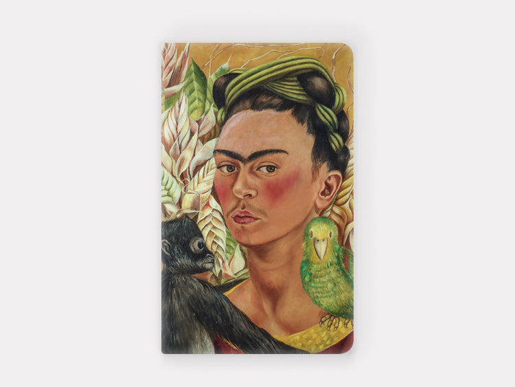 Cuaderno Grande Autorretrato de Frida Kahlo con Mono y Loro (1942) - Verboamerica | 14 cm x 9 cm

