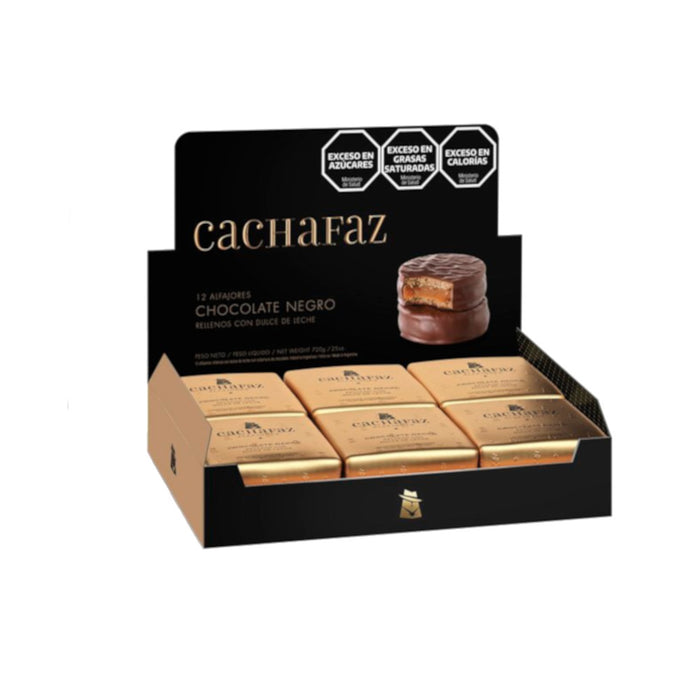 Cachafaz Alfajor Chocolate Negro con Dulce de Leche (caja de 12) 