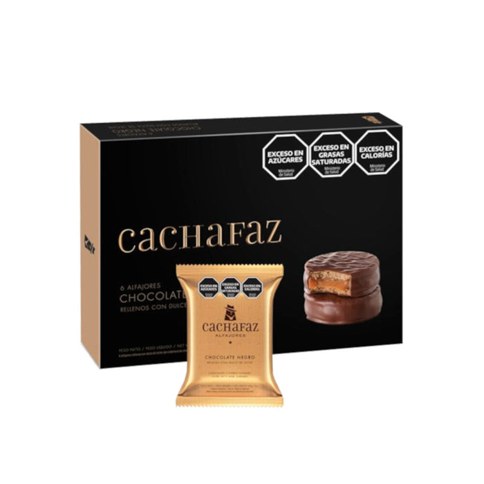 Cachafaz Alfajor Chocolate Negro con Dulce de Leche (caja de 6) 