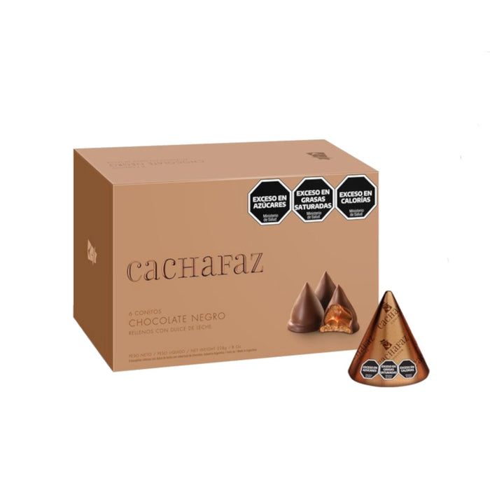 Cachafaz Conitos de Dulce de Leche - Galletas a base de dulce de Leche cubiertas de Chocolate - 228g (6u.) 