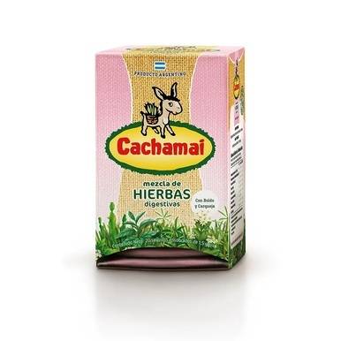 Cachamai Digestive Herbal Mix com Boldo &amp; Carqueja, 20 sachês de chá 