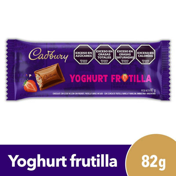 Barra de Chocolate Cadbury Iogurte Frutilla Morango, 82 g / 2,89 oz (pacote com 2) 