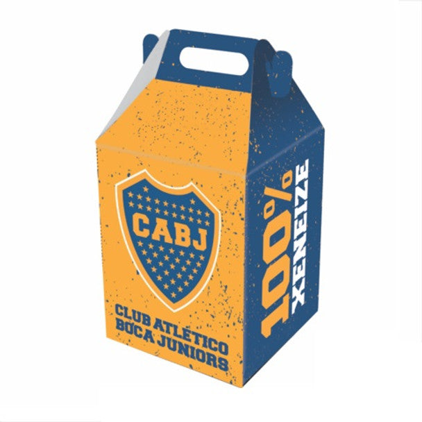 Caja Sorpresa Boca Juniors Souvenir Gable Boxes Cardboard Paper Party Favor Candy Boxes Boca Juniors Design (6 units)
