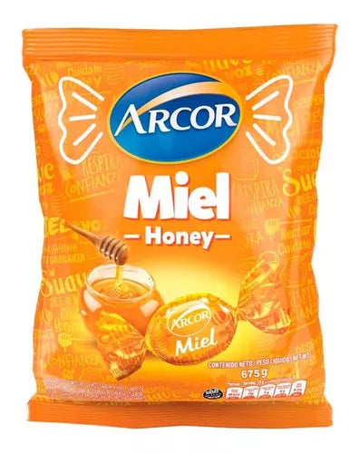 Caramelos Arcor Miel Hard Candies Honey Flavoured Gluten Free, 675 g / 23.8 oz