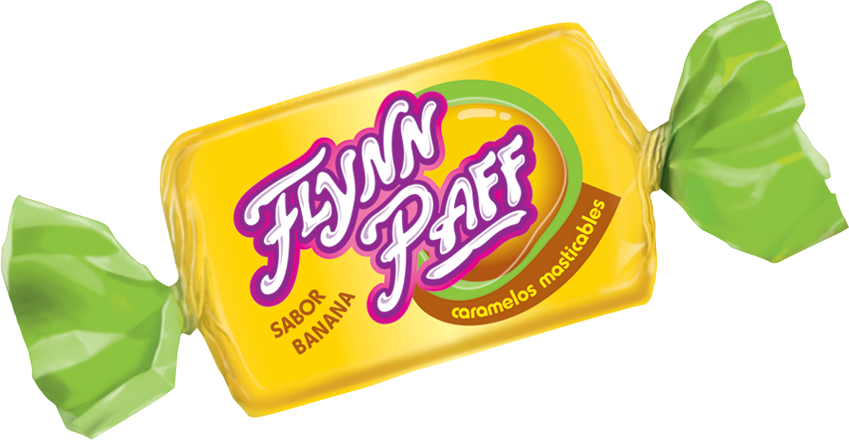 Rebuçados Caramelos Flynn Paff com sabor a banana, caixa de 560 g / 19,75 onças 