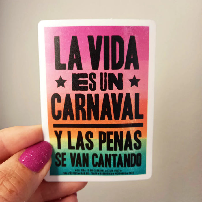 Celia Cruz Calco - La Vida Es Un Carnaval - Vibrant Decal - for a Splash of Color and Joy in Your Life
