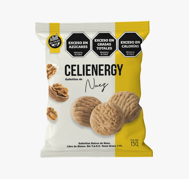 Celienergy Walnuts Sweet Cookies Nuez - Gluten Free, 150 g / 5.29 oz (pack of 3)