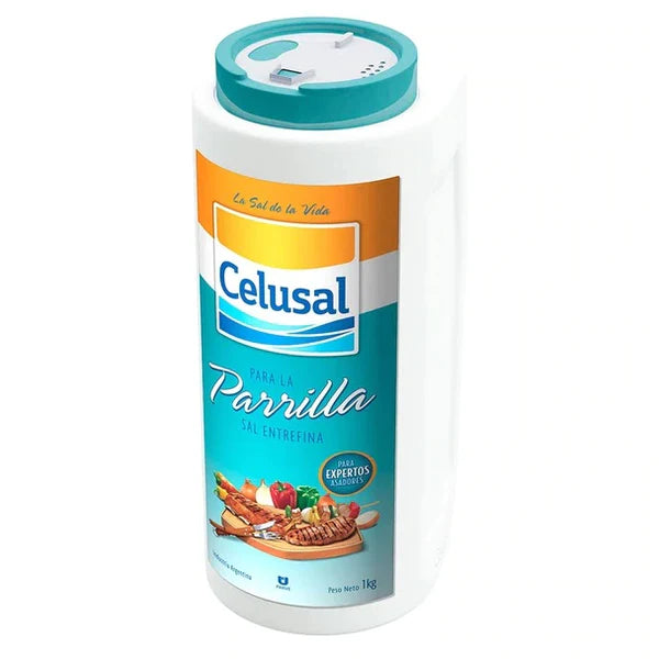 Celusal Sal Parrillera Botella Salero Garrafa de sal para churrasco, 1 kg / 2,2 lb 