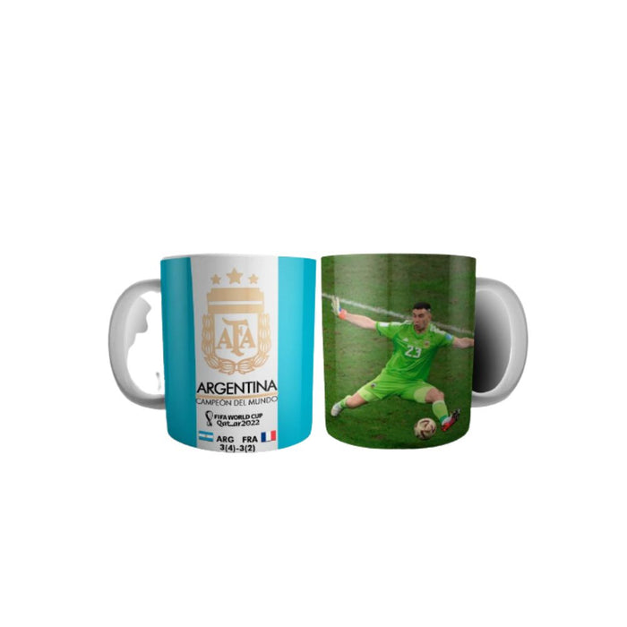 Ceramic Cup Mug Taza de Ceramica Campeones del Mundo Qatar 2022 Diseño "La Scaloneta" Champions World Cup, Printed On Both Sides