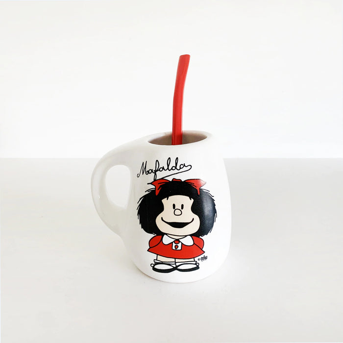 Ceramic Mate Cup - Mafalda Sonrisa | Argentinian Comic Serigraphy Print