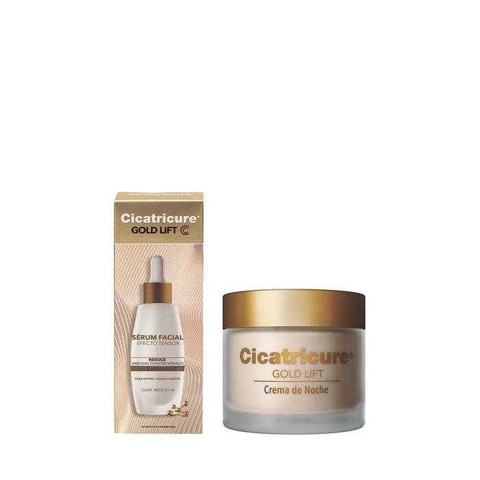 Cicatricure Gold Lift Night Cream + Facial Serum Set - 50g & 30ml - Skincare Luxury