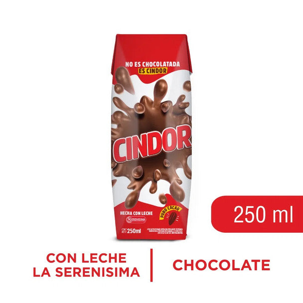 Cindor Chocolatada Classic Chocolate ao Leite Tetrapack, 250 ml / 8,45 fl oz ea (pacote com 3) 