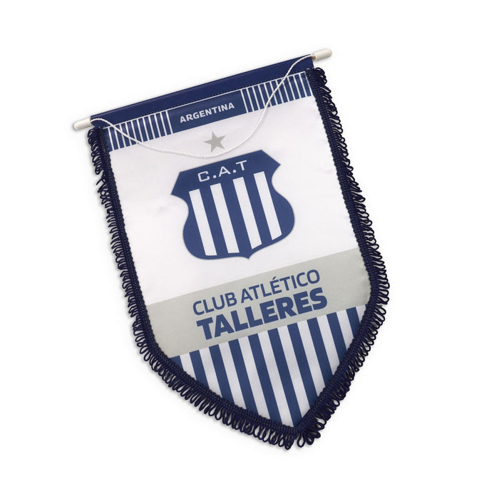 Banderín Institucional Blanco Oficial 2024 del Club Atlético Talleres - ¡Demuestra tu Apoyo!