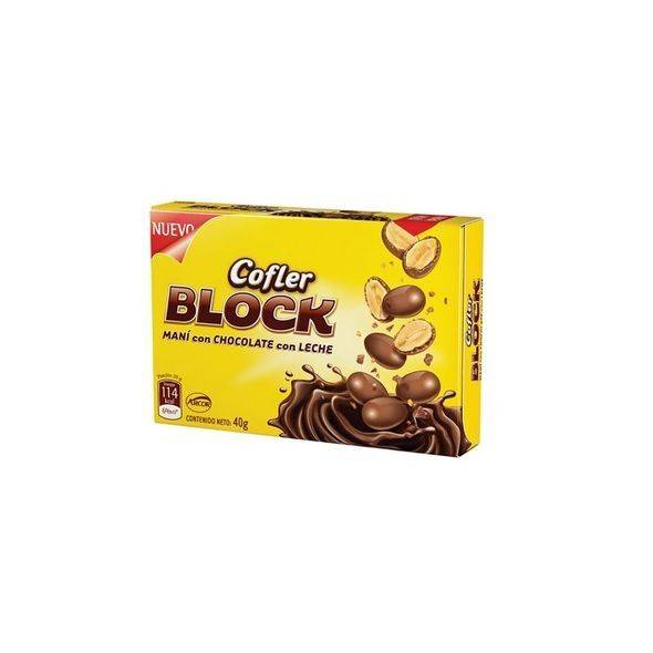 Cofler Block Maní con Chocolate Milk Chocolate Covered Peanuts, 40 g / 1.41 oz (pack of 3)