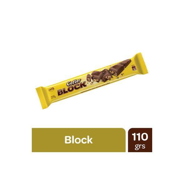 Cofler Block Milk Chocolate Bar with Peanuts, 110 g / 3.88 oz (pack of 2 bars)