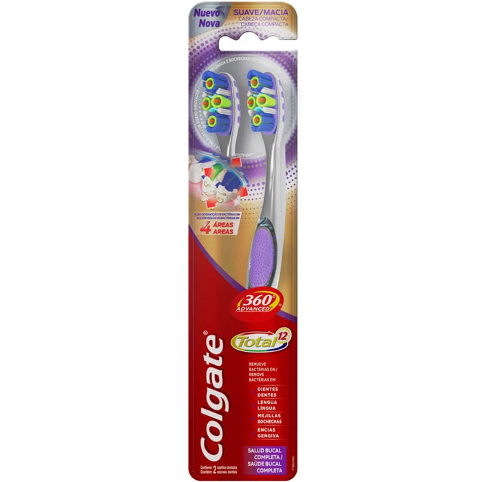 Colgate 360º Advanced Toothbrush - Total 12 - x 2 Pack  Complete Oral Care