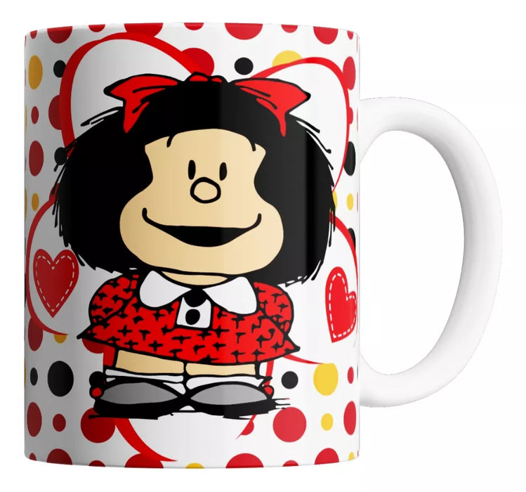 Collectible Mafalda Ceramic Mug - Cartoon Coffee Cup 350 cc