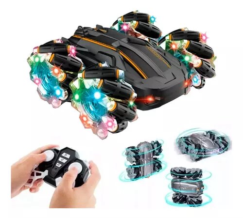 Electroland 360° Rotating Remote Control Car - Rechargeable with Lights, Off-road