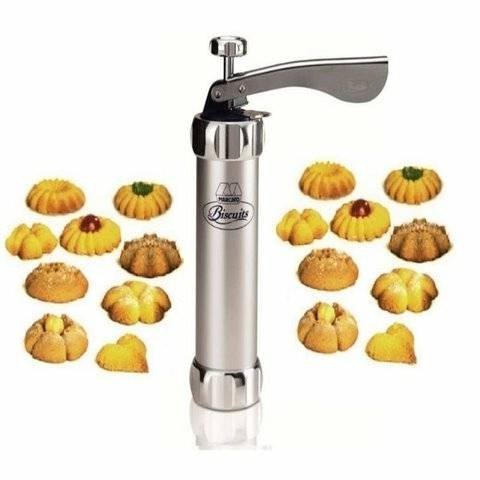 Cookie Press Set with 10 Stainless Steel Cookie Discs, Biscuit