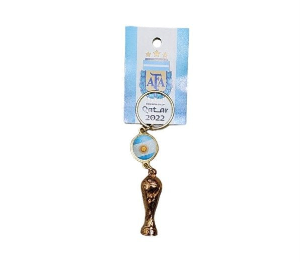 Copa Del Mundo Premium 3D World Cup Keychain with Argentine Flag - Soccer Fan Essential Souvenir