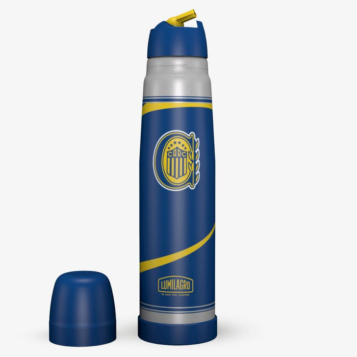 Lumilagro Termo de Acero Luminox ROSARIO CENTRAL | Stainless Steel Thermos Vacuum Bottle with Pouring Beak for Mate, 1 l / 33.8 fl oz