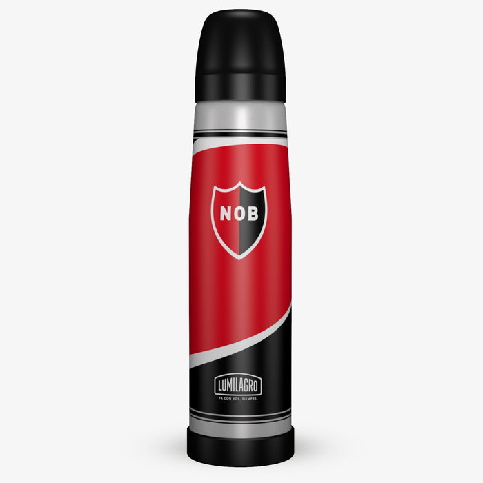 Lumilagro Termo de Acero Luminox NEWELL'S OLD BOYS | Stainless Steel Thermos Vacuum Bottle with Pouring Beak for Mate, 1 l / 33.8 fl oz