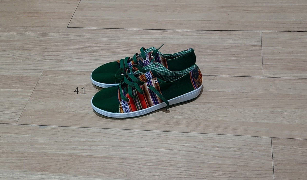 Corazón Norteño | Authentic North Argentine Style Footwear - Green Sneakers (Size 41)