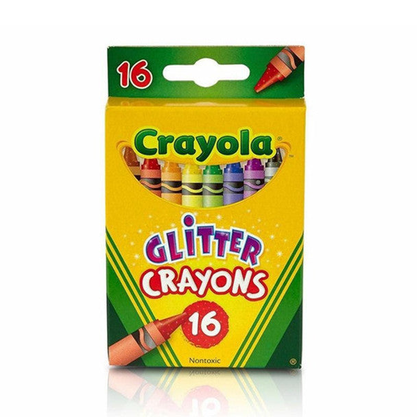 Crayola Glitter Crayons, 16 unidades, cores variadas, ideais para projetos domésticos e escolares 