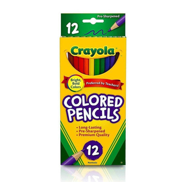 Crayola Long Colored Pencils, 12 Count, Ideal For Home & School Projects