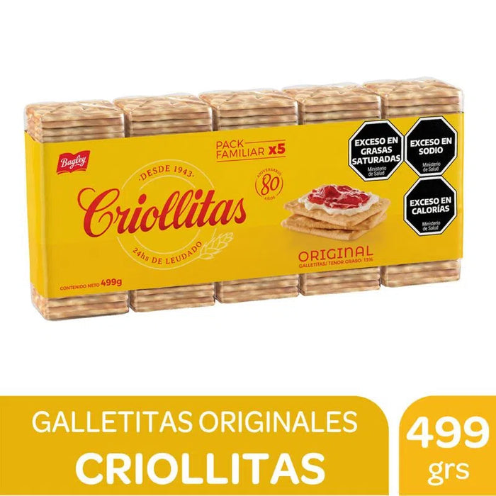 Criollitas Water Biscuits Classic Galletitas 5-Pack, 499 g / 17.6 oz