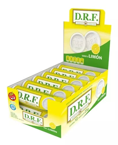 DRF Pastillas Limón Candy Pills Lemon Flavor, 23 g / 0.8 oz (box of 12)