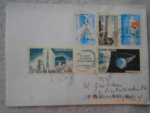 Sellos Postales Carrera Espacial 1965 - Sobre Francia 0