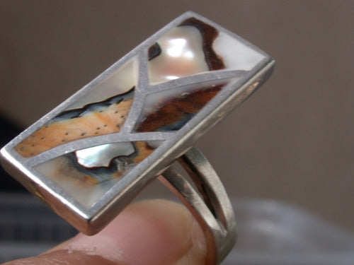 Luli Sterling Silver 925 Multicolor Tiger Mother of Pearl Ring 3